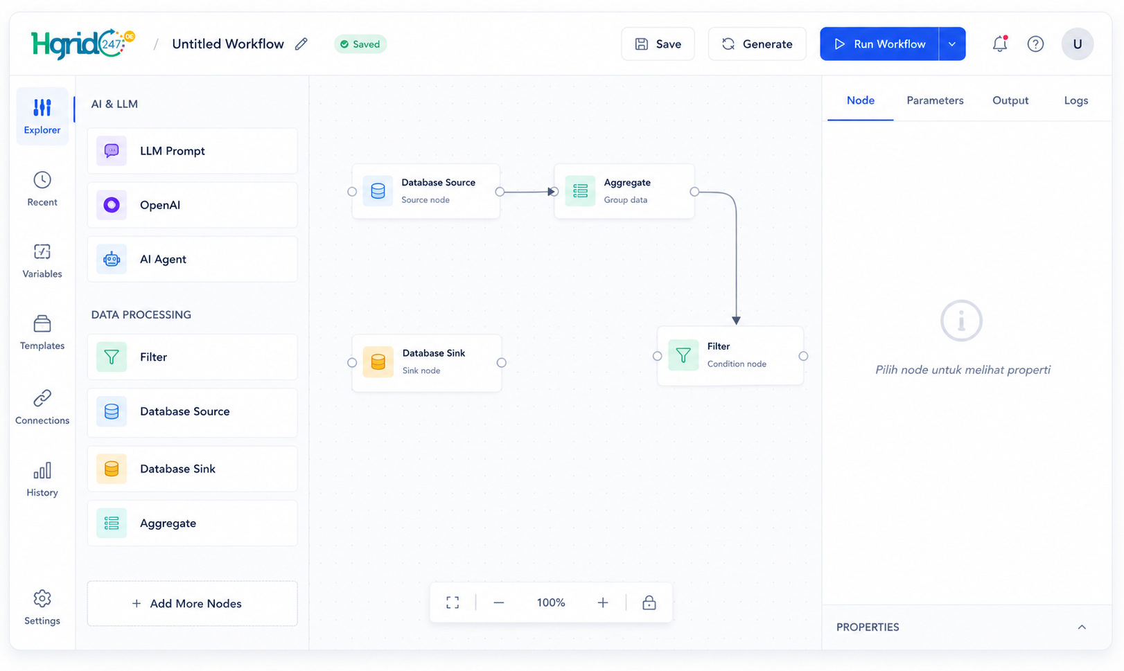 Demo workflow screenshot